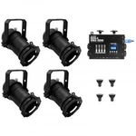 EUROLITE Set 4x PAR-16 Spot bk dim2warm + EDX-4 DMX RDM LED Dimmer pack fotó