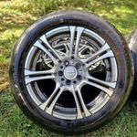 MOMO 5x100, könnyűfém felni garnitura, 16" col, szép állapotban, jó gumikkal VW, Skoda, Seat. fotó