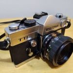 PETRI TTL cserélhető objektíves analóg filmes fényképező + Petri 55mm objektív fotó