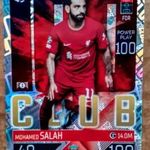 Mohamed Salah Liverpool 100 Club focis kártya Topps Match Attax Champion League 2022-2023 fotó