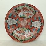 Antik nagy Japán porcelán imari madár mintás tányér 489 8257 fotó