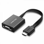 Ugreen HDMI to VGA adapter átalakító micro USB + audio 3.5mm mini jack csatlakozóval - Fekete (40... fotó