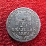 FERENC JÓZSEF 20 KRAJCÁR 1868 KB EZÜST: 2, 6g nsz fotó