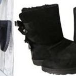 UGG AUSTRALIA fekete, bundás csizma masnikkal 38 fotó