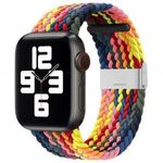 Pótszíj (egyedi méret, textil, állítható, szivárvány minta) KÉK [Apple Watch Ultra 49mm, Apple Wa... fotó