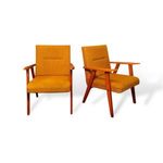 Mid century design "PANNI" fotel mustár szín fotó