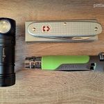 Victorinox Swiss Army & Opinel Outdoor & Trustfire & Helikon-Tex EDC szett fotó