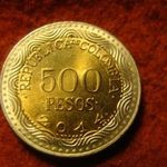 Kolumbia bimetál 500 peso 2014 UNC fotó