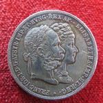 FERENC JÓZSEF és ERZSÉBET 2 FLORIN/FORINT 1879 EZÜST: 24, 6g nsz, hátoldalon csiszolásnyom !!!! fotó