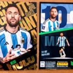 Lionel Messi Argentína Holo Giants focis kártya Panini Top Class 2023 fotó