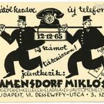 Petry Béla (1902-1996), reklámgrafika, Lamensdorf Miklós írógépek , új telefonszámos reklámkártya, fotó