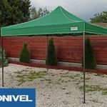 3x3 zöld rendezvény sátor árusító piaci horgász kerti pavilon vastag ponyvás 280g/m2 ST30 fotó