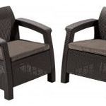 ALLIBERT CORFU DUO polyrattan kerti fotelek, 2db - barna 223194 fotó