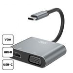 XO 4in1 Type-C to HDMI/VGA/USB3.0/adatkábel, Ezüst fotó