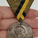 1873 I. Ferenc József (Bronz) Hadiérem EREDETI SZALAGON "VÉKONYABB" TÍPUS! fotó