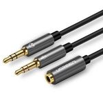 UGREEN AV140 AUX audio splitter fejhallgató + mikrofon 3, 5 mm-es mini jack kábelhez 28cm fekete (... fotó