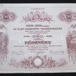 Első Dunavidéki Takarékpénztár részvény 2x50 pengő 1930 - Kiskőrös fotó