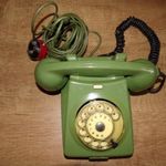 Retro Tárcsás Zöld telefon fotó