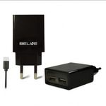 Beline 0010 Hálózati 2xUSB-A töltő (5V / 2A) + 1m USB-C töltőkábel (BELI0010) fotó