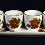 ROYAL WORCESTER GYÜMÖLCS MINTÁS PORCELÁN PÁLINKÁS SZETT X fotó