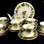 MESESZÉP ZÖLD KOMLÓ MINTÁS ROYAL WORCESTER PORCELÁN TEÁSKÉSZLET X fotó