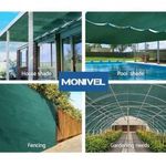 Monivel 1, 5m x 25m árnyékoló háló hdpe belátásgátló álcaháló 98% 200g/m2 zöld fotó