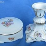 Retró GDR porcelán gyertyatartó , ékszertartó, gyertyatartó 9 cm magas, ékszertartó átmérő 7, 8 cm 3, 5 m fotó