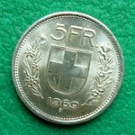 5 FRANK 1969 B SVÁJC EZÜSTPÉNZ 15 g. 835/1000 Ag. fotó