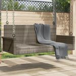 szürke polyrattan hintapad 119x56x48 cm fotó