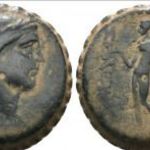 Seleukos IV (i.e. 187-175) Serrate, Apollo, ókori görög bronz, Seleukos IV Szeleukoda Birodalom fotó