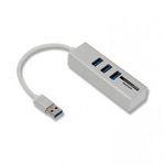 3in1 USB elosztó és kártya olvasó (USB3.0->3xUSB3.0, MicroSD/TF, SD), támogatja a MicroSD/TF és ... fotó