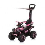 Chipolino ATV bébitaxi tolókarral és kupolával - White/pink fotó