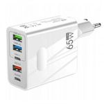 GaN 65W-os gyorstöltő adapter 3 USB 2 Type-C csatlakozó fotó