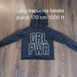 Lány kapucnis fekete pulcsi 170 cm fotó