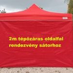 2m oldalfal tépőzáras piros oldalponyva rendezvény sátorhoz fotó