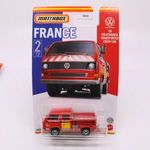 Matchbox FRANCE - '90 Volkswagen Transporter Crew Cab - RAKOMÁNY nélküli variáció! fotó