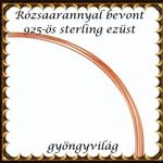 925-ös sterling ezüst ékszerkellék: ezüst huzal EH 0, 4mm rg Rózsa arany bevonatos fotó