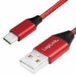 Logilink USB 2.0 Type-C cable 0, 3m Red fotó