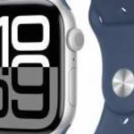 Apple Watch S10 GPS 42mm Silver Alu Case with Denim Sport Band M/L fotó