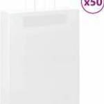 vidaXL 50 db fehér kraft papírzacskók fogantyúkkal 32x12x42 cm fotó