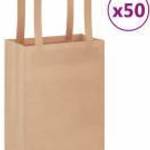 vidaXL 50 db barna kraft papírzacskók fogantyúkkal 15x8x21 cm fotó