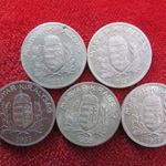 1 PENGŐ TELJES SOR 1926, 27, 37, 38, 39 EZÜST: 24, 8g nsz+ fotó