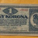 EGY KORONA - 1920.január 1. - ÁLLAMJEGY, bankjegy. fotó