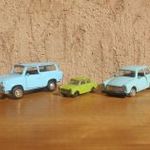 Trabant 3.db.Trabant Kombi, Trabant 601.fém játékautó. fotó