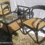 U12 Thonet stílusú guruló lábas szervírozó asztal +2 fotel egyben ritkaság!! Otto Wagner ?? LEÁRAZVA fotó