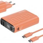 RealPower PB-10000 Power Pack Powerbank 10000 mAh Lítiumion USB, USB-C? Narancs fotó