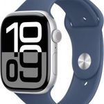 Apple Watch S10 Cellular 46mm Silver Alu Case with Denim Sport Band M/L MWY13 fotó