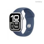 Apple Watch S10 Cellular 42mm Silver Alu Case with Denim Sport Band S/M MWX33 fotó