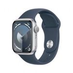 Apple Watch Series 9 GPS 45mm ezüst alumíniumtok, viharkék sportszíj M/L méter (MR9E3) (MR9E3) fotó