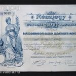 Borsodvármegyei Gazdák Szövetkezete részjegy 100 korona 1919 - Miskolc fotó